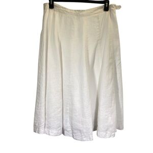 Grace Elements women's plus size 16 White / Cream Midi A-Line flare LINEN Skirt